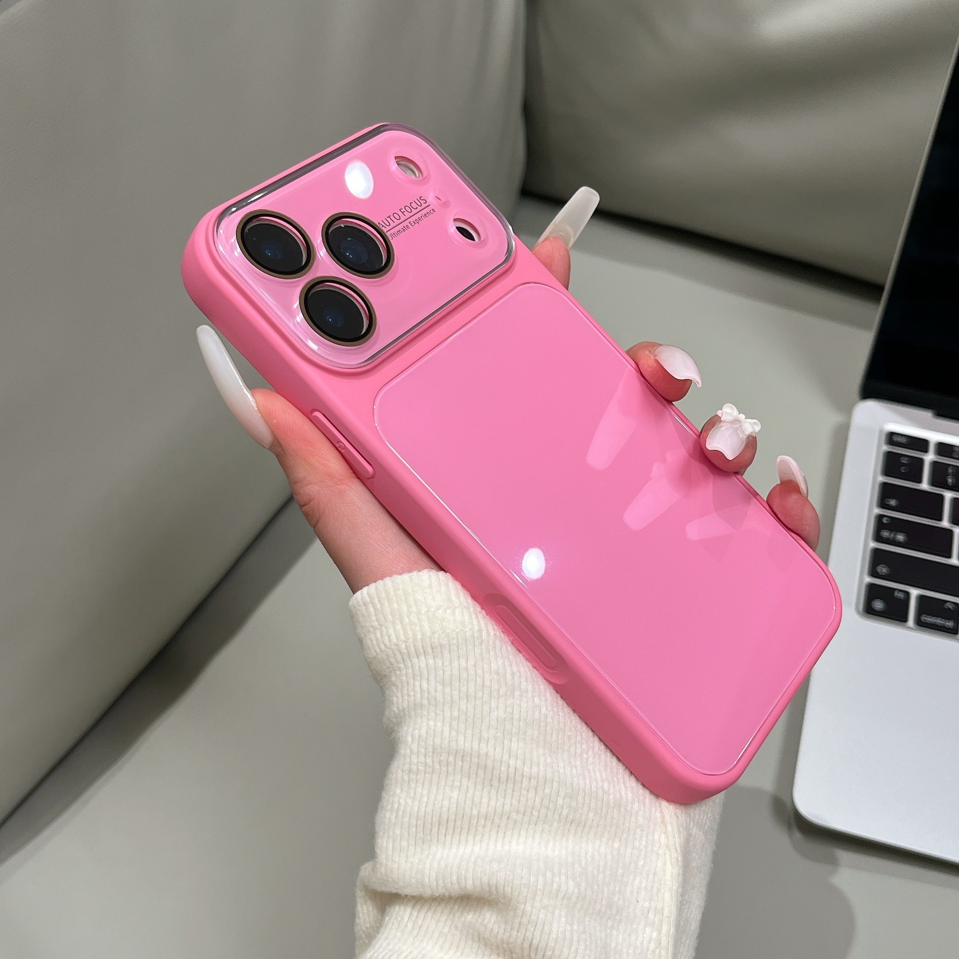 适用iPhone18promax手机壳秒变大视窗糖果色亮面玻璃苹果17保护套