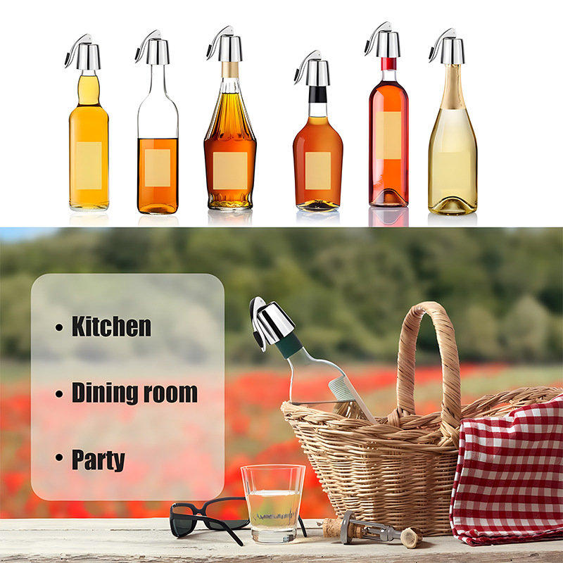 Cross-border direct supply: Alloy wine stoppers, fresh-keeping seals, stainless steel silicone expansion bottle plugs&mdash;manufacturer wholesale