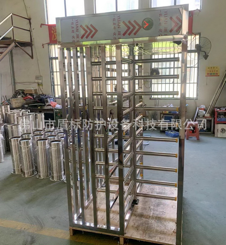 电控不锈钢全高旋转十字闸 人脸识别进出口门禁考勤半全高滚匝门