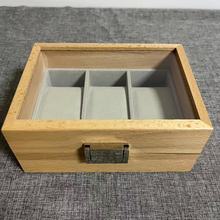 跨境热销木纹手表盒3位6位原木色木制手表展示盒手表开窗展示盒