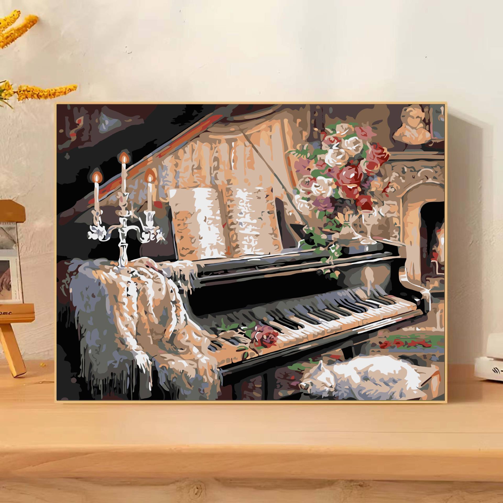 Pintura al óleo digital hecha a mano diy relleno sala de estar decoración de pintura colgante arte relleno pintura al óleo al por mayor