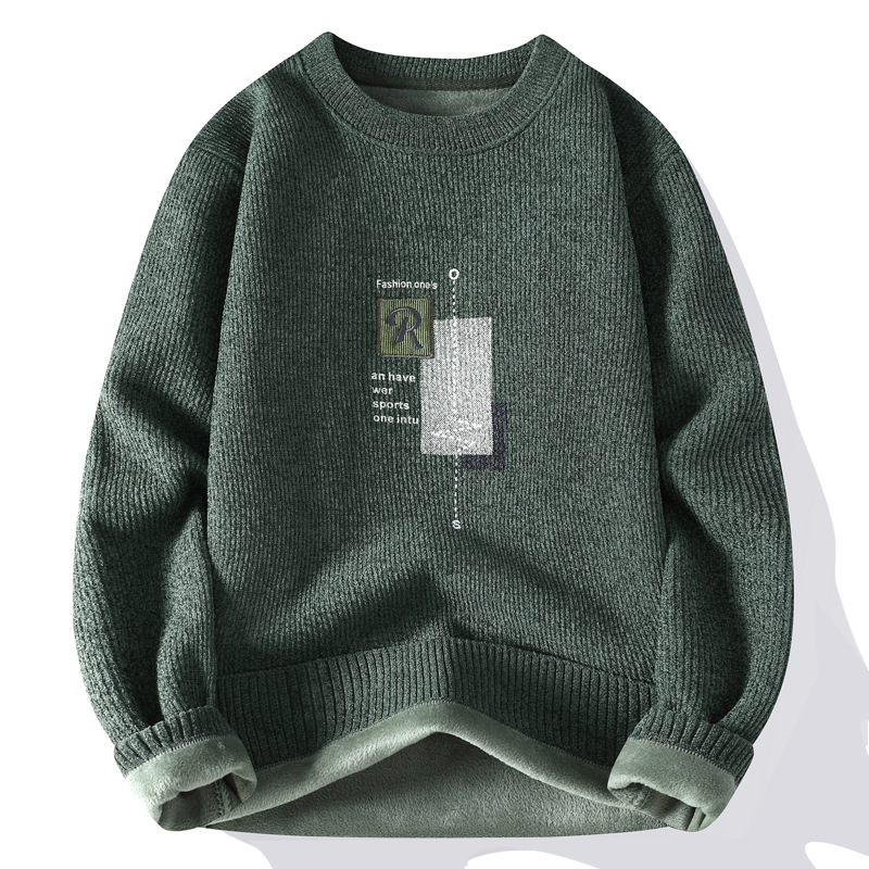 Una camiseta de terciopelo de cuello redondo para hombres otoño y invierno con camiseta de terciopelo de oro para hombres.