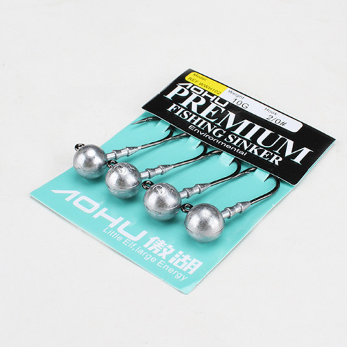 Aohu small package of sharp lure lead head hook lure soft bait fish hook 1.5g-14g reinforced fishhook