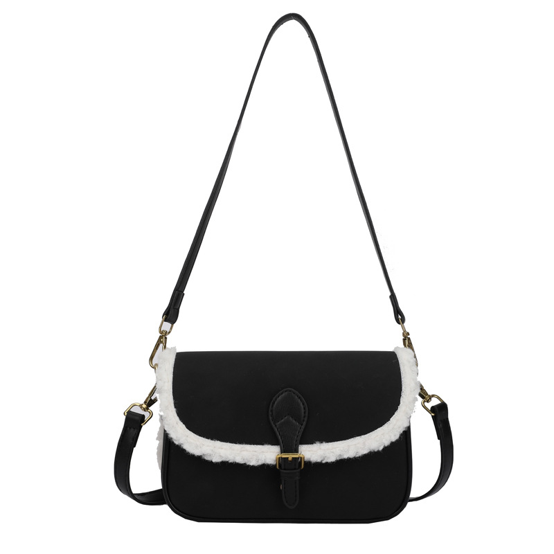 Bolso de brazo de lana de cordero diseño niche, bolso de hombro retro de moda para mujer