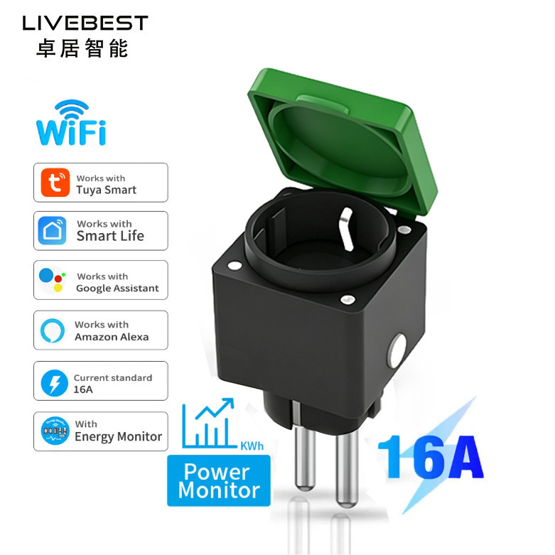 European Standard German Outdoor Waterproof Ip44 Grade Smart Socket with Graffiti Design, Wifi Remote Control, 16A Metered Socket European Standard German Outdoor Waterproof Ip44 Grade Smart Socket with Graffiti Design, Wifi Remote Control, 16A Metered Socket