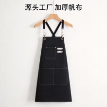 厂家批发厚帆布围裙厨房做饭餐厅外贸围裙木工园艺耐磨工作服围裙