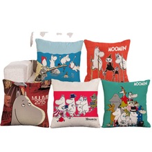 厂家直供一件代销卡通动漫棉麻家居家纺抱枕亚麻绒布抱枕套
