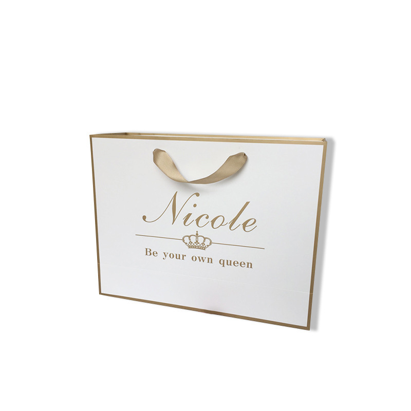 Customizable Ribbon Gift Luxury Shopping Paper Bag Gift Clothing Hand Bag Customizable Ribbon Gift Luxury Shopping Paper Bag Gift Clothing Hand Bag