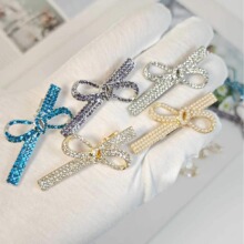 日韩新款发夹水钻镶嵌绳结形一字夹搭配轻奢高级感侧边夹精品发饰