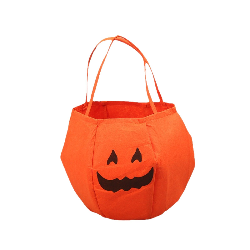 Doble tira de tela no tejida, bolsa de dulces de Halloween, bolsa de calabaza, decoración de la atmósfera del festival de fantasmas, accesorios de actuación para niños