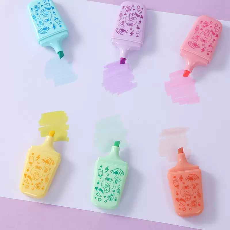 荧光笔超可爱迷你彩色highlighter学生卡通手账绘画划重点标记笔