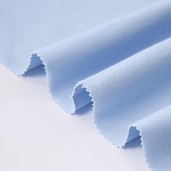 31888 school standard spring and summer student uniforms fabric 40 32s cotton cover plain jersey 190g 220g single side