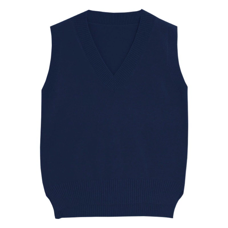 Весна и осень 2022, новый свободный и универсальный пуловер в ленивом стиле, жилет с v-образным вырезом, вязаный жилет без рукавов, свитер для женщин