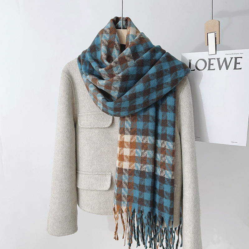 Otoño y invierno retro bufandas calles callejeras británicas atmósfera de estilo universitario temperamento elegante buñuelo