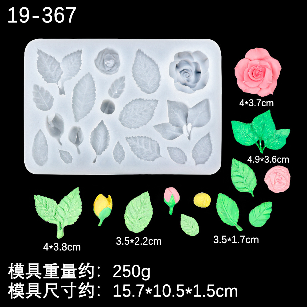 Creativo girasol hoja fondant pastel estilo postre fondant chocolate rosa hoja yeso decoración de pegamento