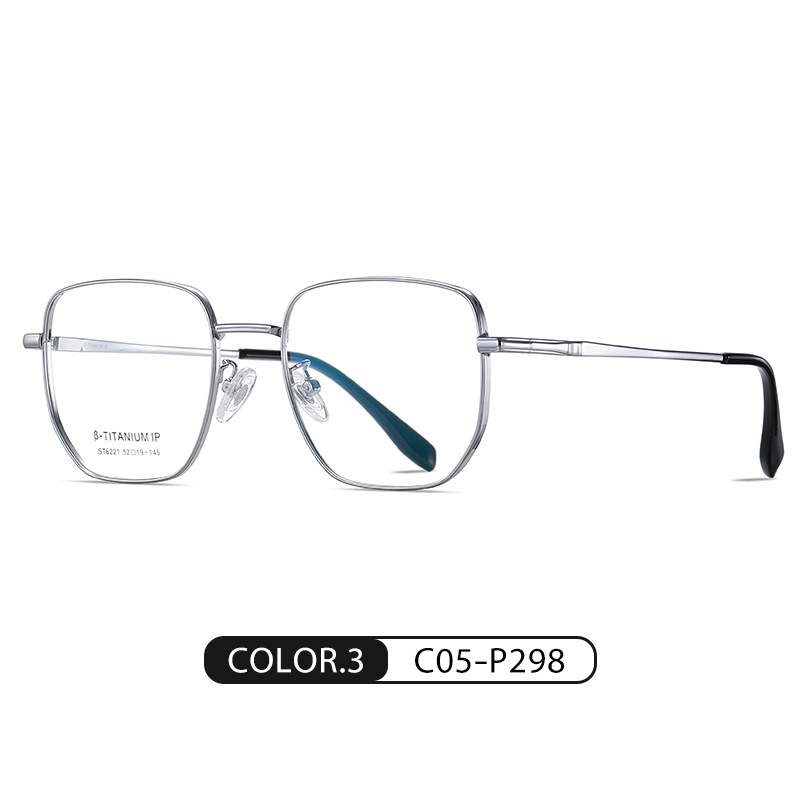 En stock al por mayor gafas de titanio puro st6221 moda hombres y mujeres pueden coincidir con gafas de miopía marco IP chapado ultraligero gafas lisas