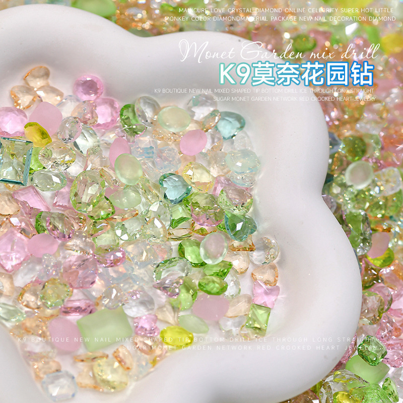 K9 nail accessories mixed flash love diamond nail accessories flat bottom shaped diamond small nail accessories K9 nail accessories mixed flash love diamond nail accessories flat bottom shaped diamond small nail accessories