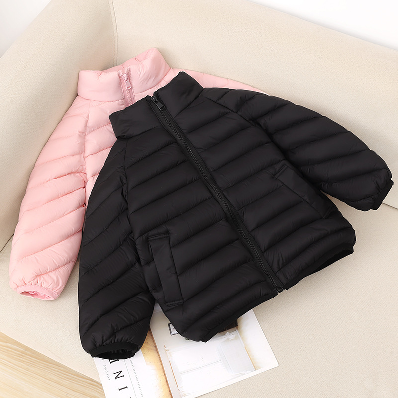 2026 New Style Lightweight Stand Collar Candy Color Children's Cotton Coat for Toddlers and Big Kids, Warm Cotton Jacket