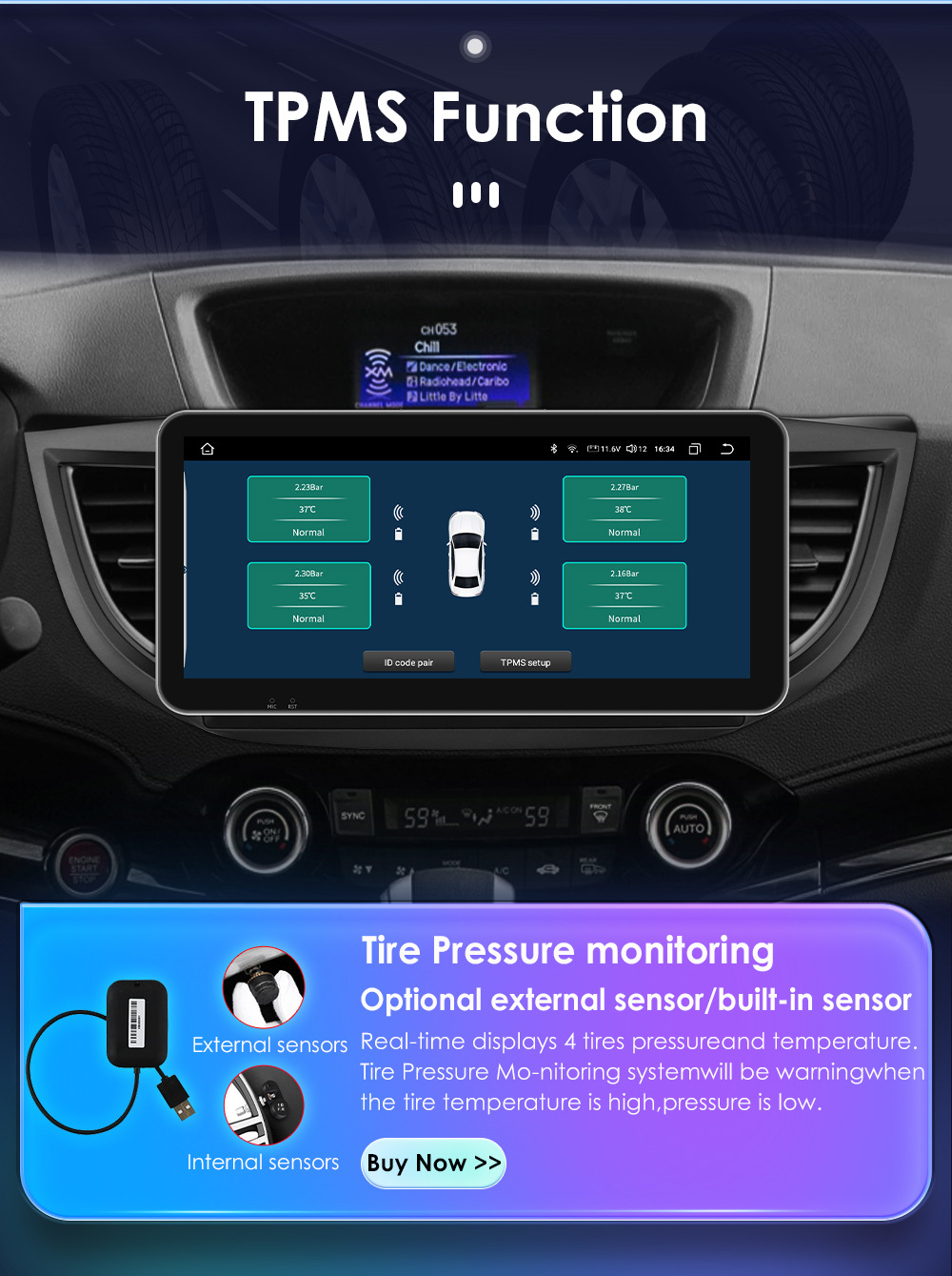 10.33 inch Android navigator GPS is suitable for 12-16 Honda CRV car MP5 player all-in-one machine