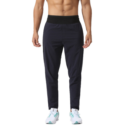 Sports pants men's autumn and winter new long-distance running marathon training multi-functional waist bag waterproof pocket quick-drying trousers