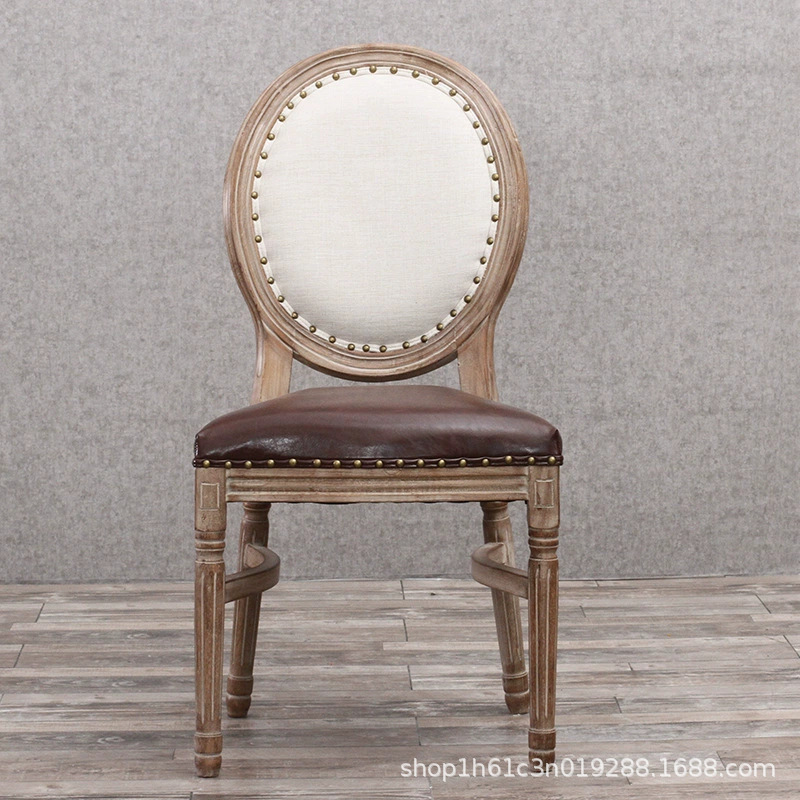 Marco de madera retro + piel marrón