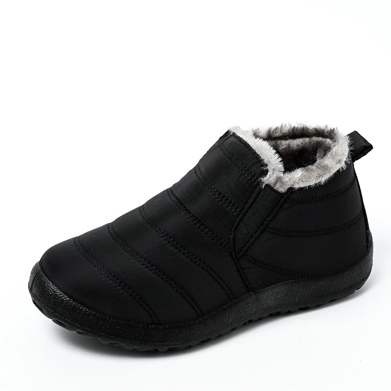 Fleece winter boots, plush‑lined ankle boots, soft sole, plus sizes 35–47