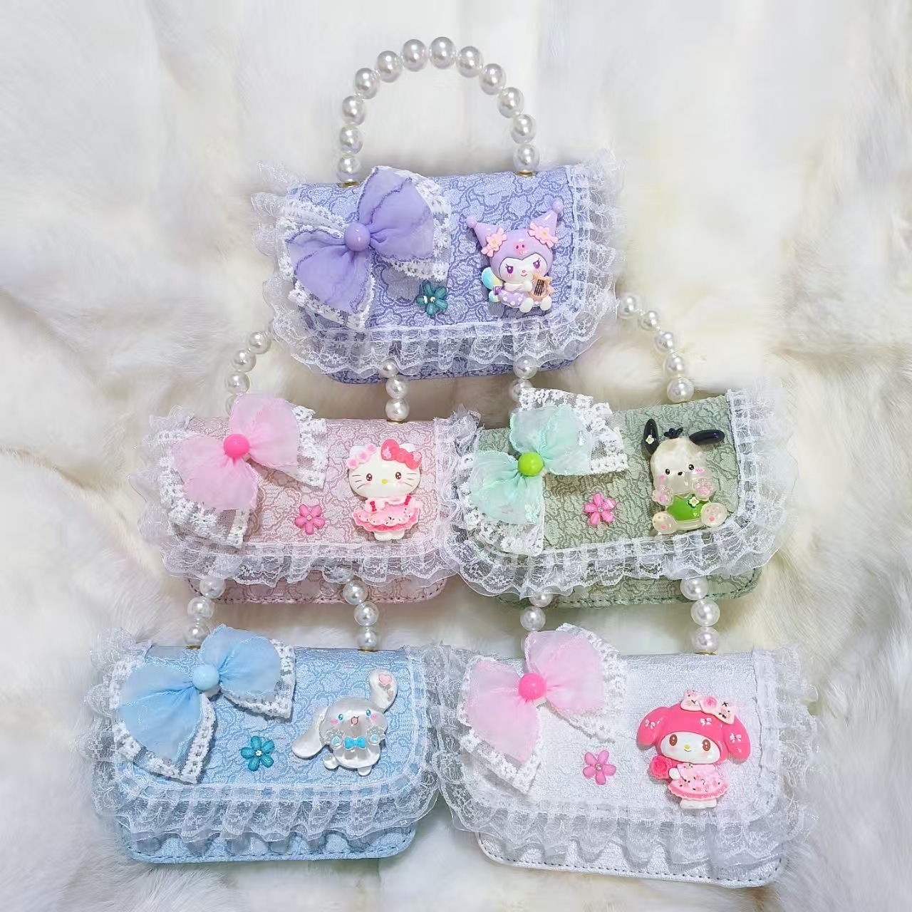 Bolso de perlas, bolso de cambio, bolso de accesorios, bolso de Año Nuevo para chicas, bolso de Año Nuevo, bolso pequeño, bolso cuadrado.