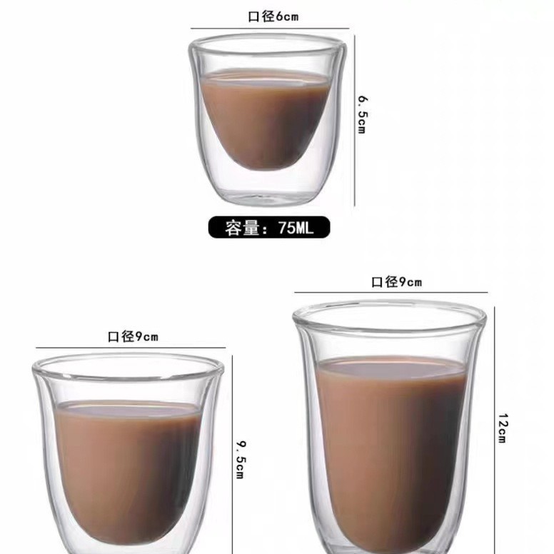 Fabricante de tazas de doble vidrio aislante simple taza de café de leche casera taza de agua transparente cálida