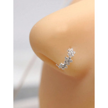V 55601 Diamond flower no-pierce nose ring ���껨���⴩�̱�