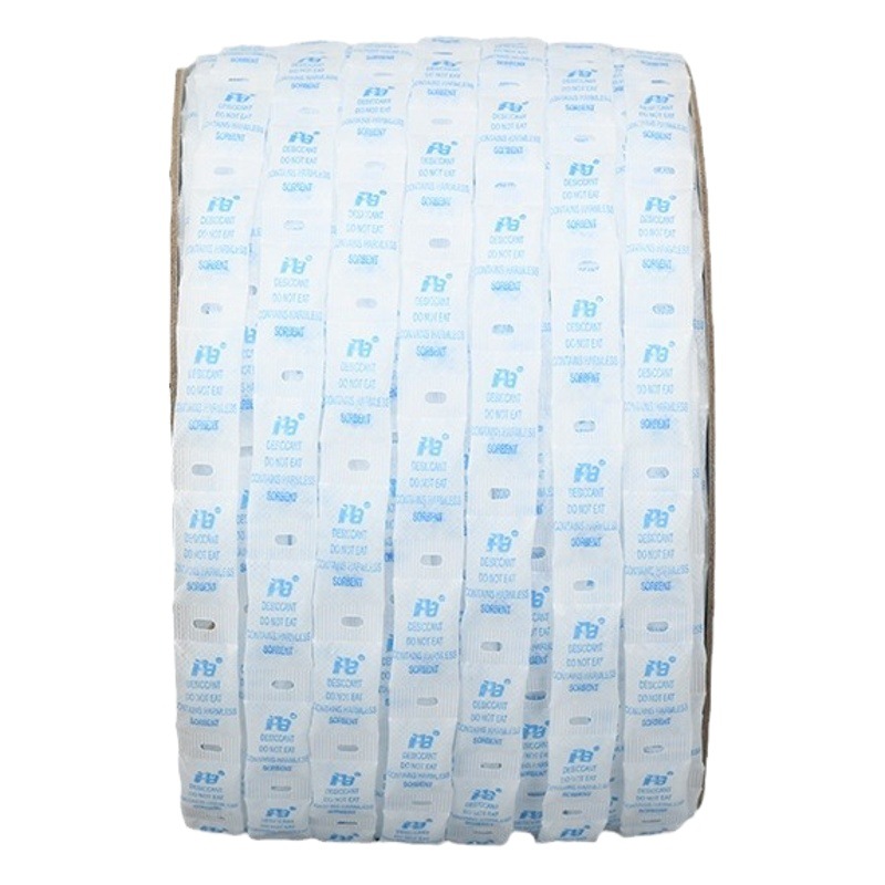 [Chengfeng] fabricante 1G en forma de rollo en inglés versión de silicona desecante de grado alimenticio punzonado desecante en forma de cadena