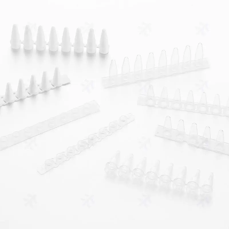 Virya спот PCR восьмерчатая труба 0.1ml белая оптическая плоская крышка тонкостенная восьмерчатая труба