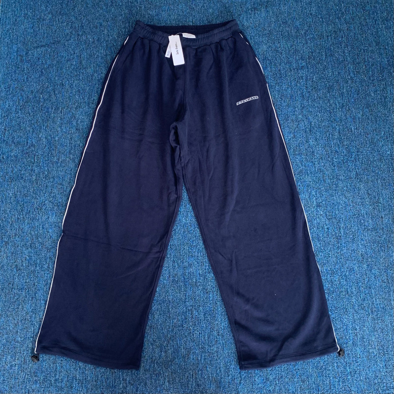 Iets Frans Knitted Terry Wide-Leg Straight Pants Autumn and Winter Style Elastic Waist Loose American Casual Sports Sweatpants