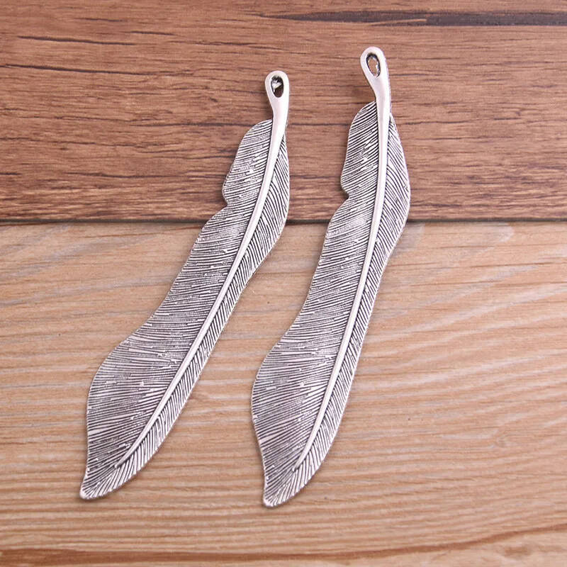 빈티지 깃털 펜던트 성격 책갈피 액세서리 DIY 보석 액세서리 zakka 21*110mm 8090