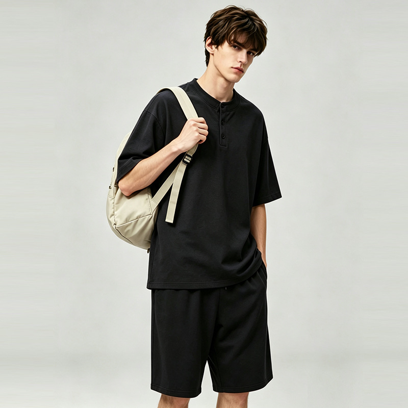 Zp51-613 black simple solid color suit / L