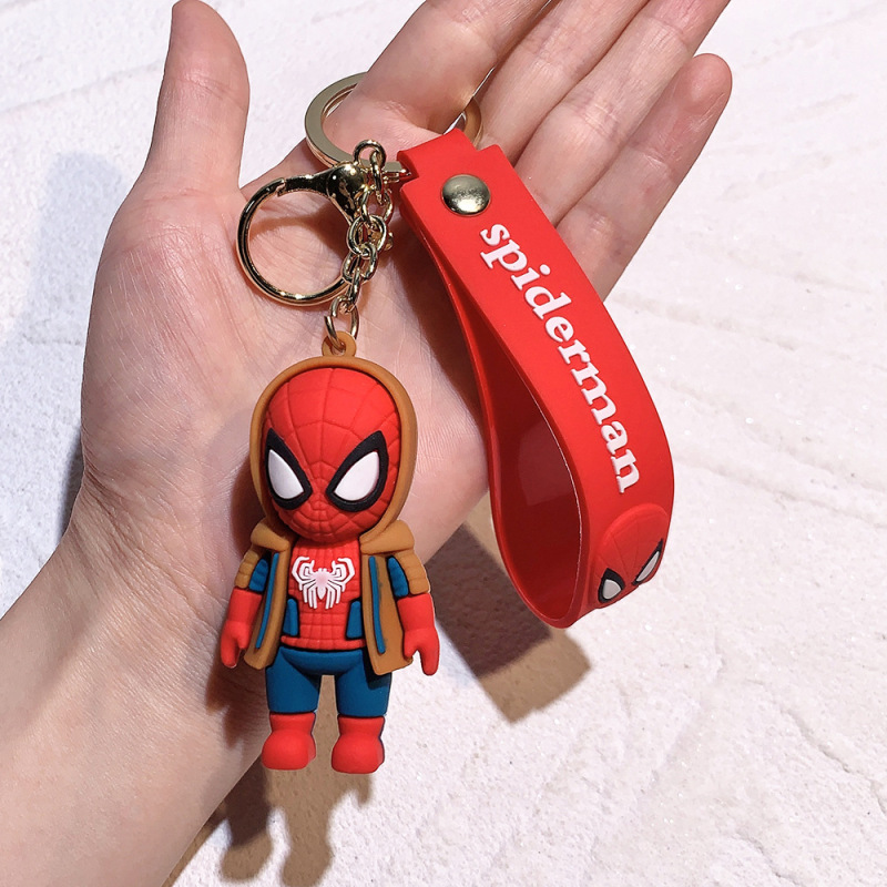 50種類の漫画マーベルスパイダーマンシリコンキーホルダーpvcペンダントバッグ車のキーペンダントギフト卸売|undefined