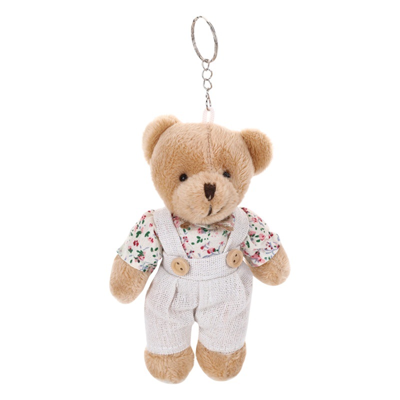 国境を越えた多くの麻布カップルテディベアぬいぐるみストラップ麻衣ベアーバッグキーホルダー飾り人形