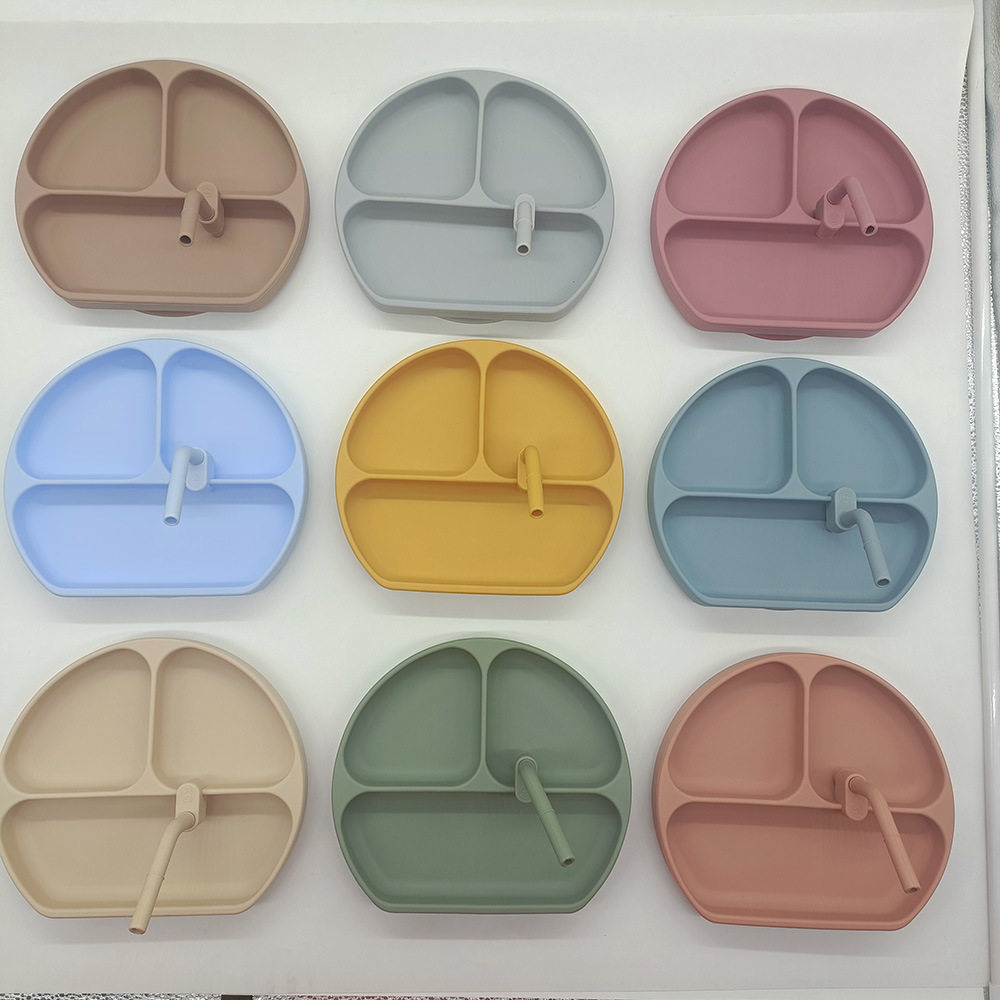 婴儿辅食学吃饭训练防摔硅胶碗餐具