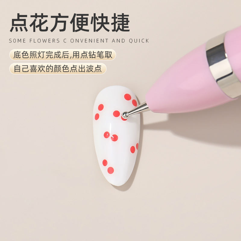 Bolígrafo de punto de manicura transfronterizo 4 en 1 bolígrafo de punto rosa adorno de taladro de diamante adhesivo herramienta giratoria al por mayor