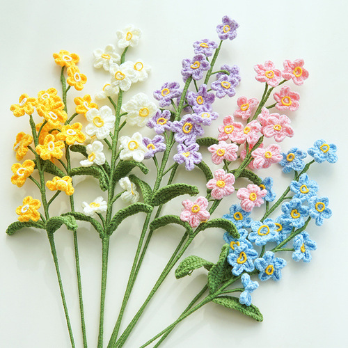 Forget-me-not finished woven bouquet, creative forest style with European and American artificial flowers, handmade gift for girlfriend