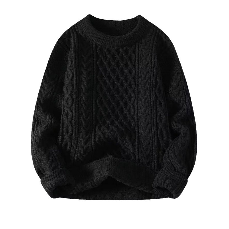 Men's clothing All match round neck knitted sweater for men loose striped bottoming shirt, inner wear, temperament_voghion.com