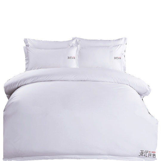 Pure cotton white Hotel Hotel four-piece homestay hotel bed sheet quilt cover hotel linen bedding kit