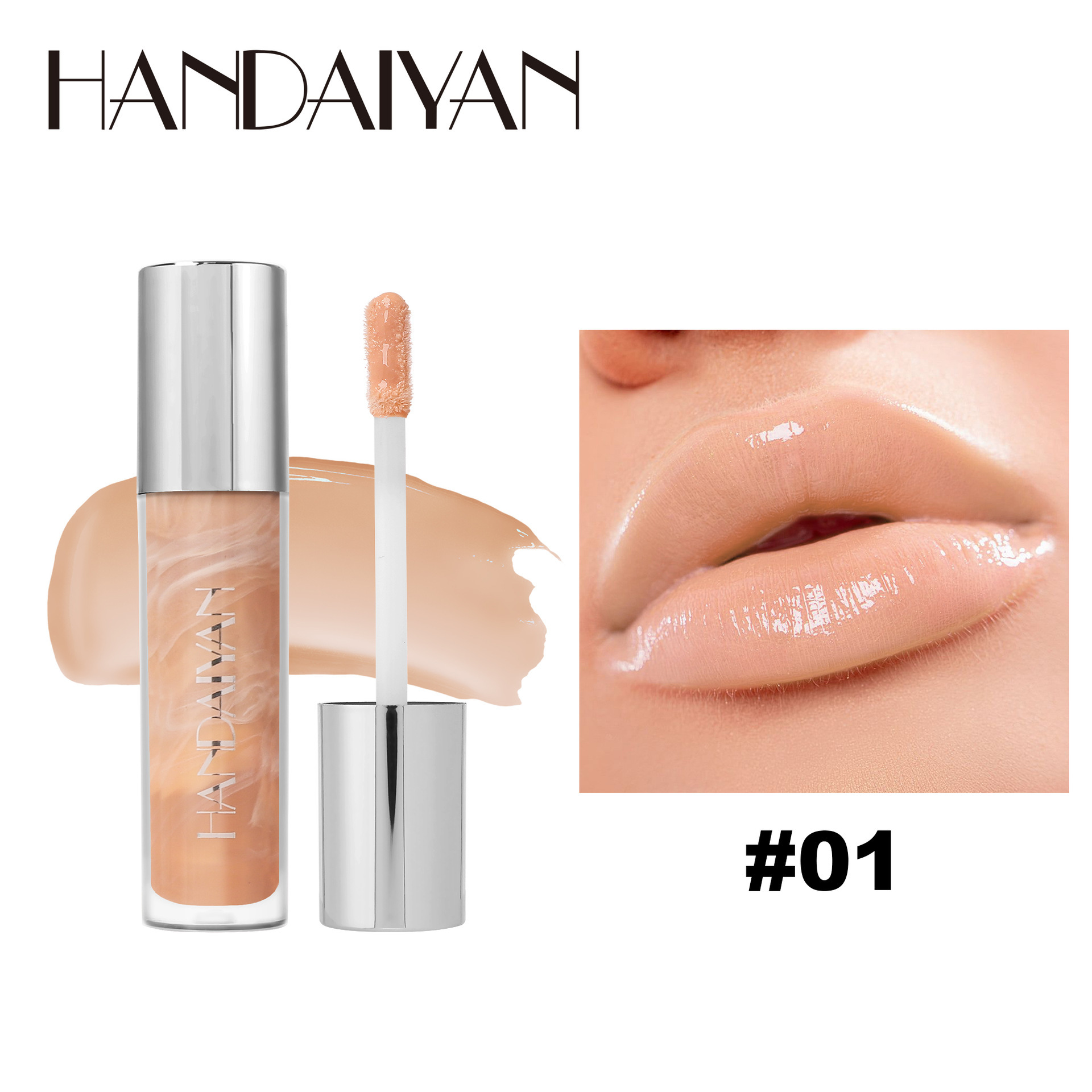 Esmalte labial espejo transfronterizo Handaiyan mármol humectante labial lápiz labial espejo esmalte labial image 7