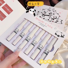 MAGIC CASA Six-Piece Cute Panda Lip Mud Set, Matty Lip Clay, Long-Lasting Satin Matte Lipstick Gift Box