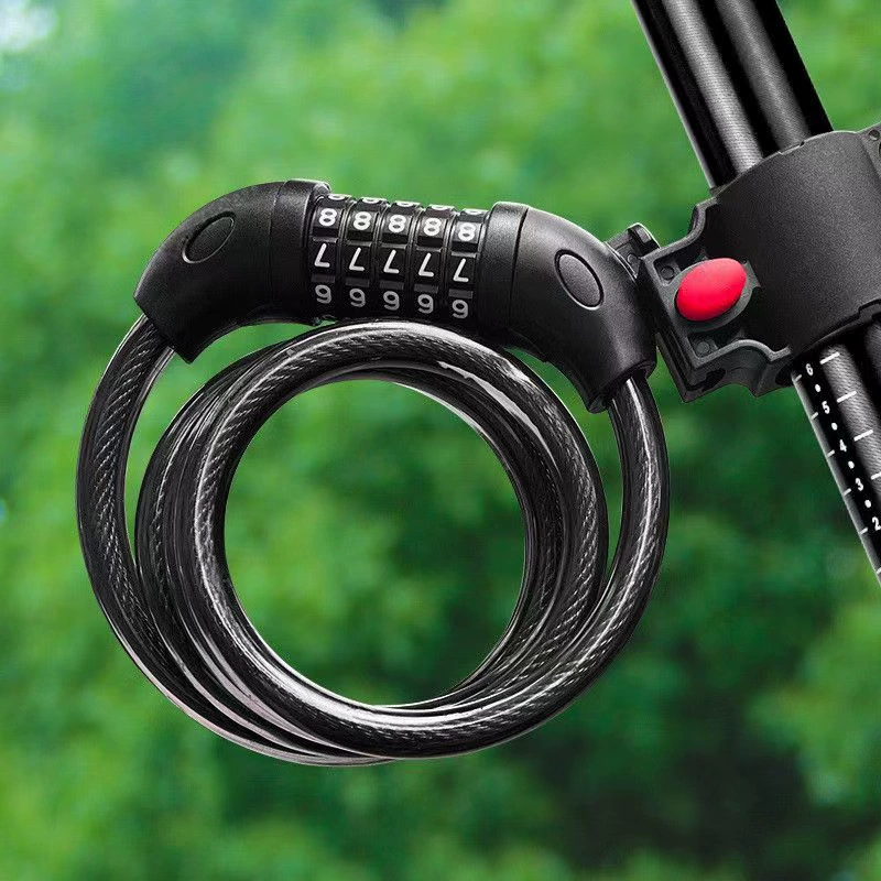Замок для велосипеда, антивандальный, с кодовым замком, тросовый, для мотоцикла, электроскутера, портативный, стальной тросовый замок, кодовый замок для велосипеда, стальной трос