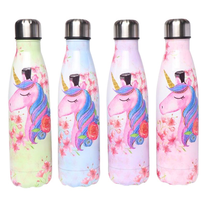 Estudiante de oficina unicornio coca botella termo 304 de acero inoxidable termo taza lindo viento suministro al por mayor