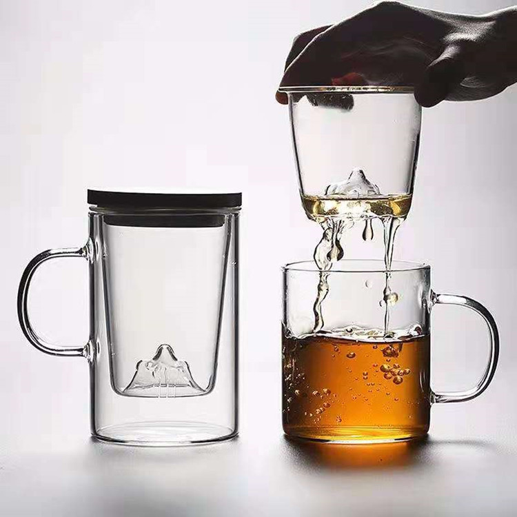 围炉冰茶杯玻璃关山杯茶水分离花茶杯夏季防烫隔热泡茶杯杯子批发-阿里巴巴