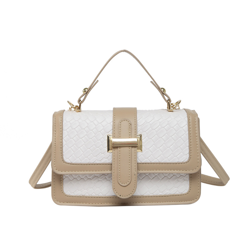 Tejido color sólido 2025 simple combinación de colores moda compras casual retro calle mensajero bolso cuadrado pequeño de un solo hombro