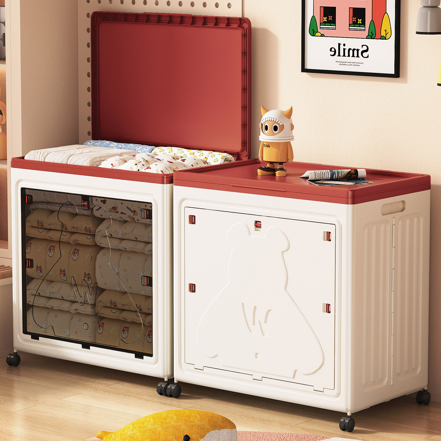 70cm Clothes Storage Large-Capacity Storage Box Household Extra-Large Bedroom Organizing Toy Storage Box Flip-Top Foldableable