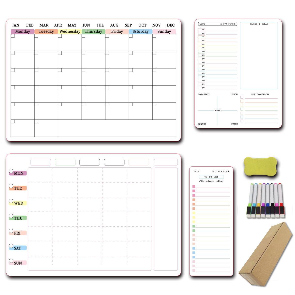 Factory 3A Amazon Magnetic Erasable Whiteboard Decoration, Easily Moveable Housework Message Board Refrigerator Magnet