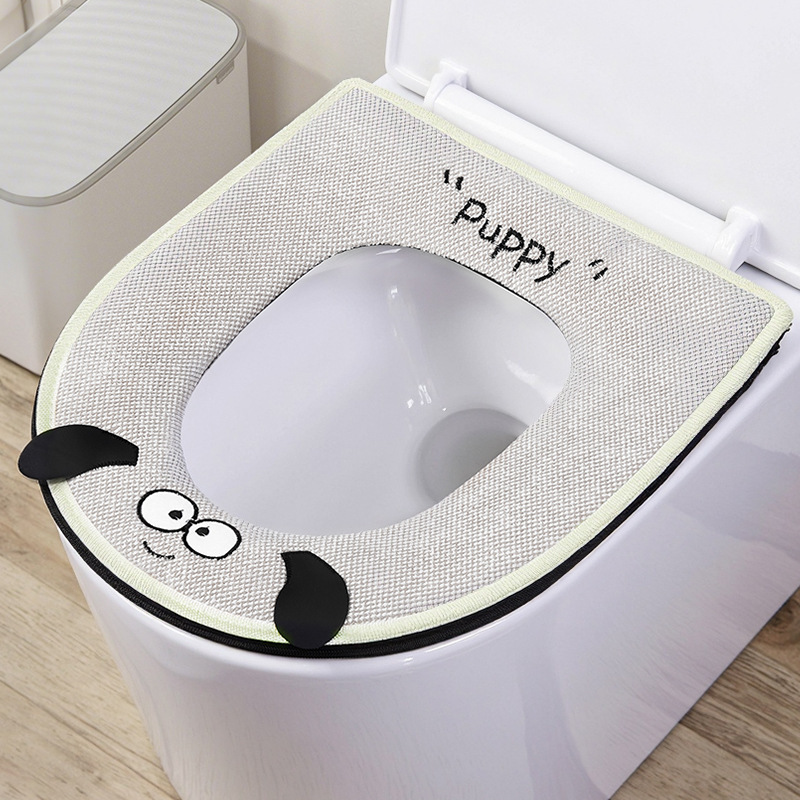 厚みのある四季便座クッション家庭用トイレクッションカバージッパートイレカバートイレクッション浴室洗える|undefined